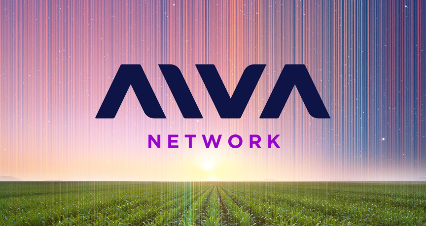 AIVA Network logo over field of corn