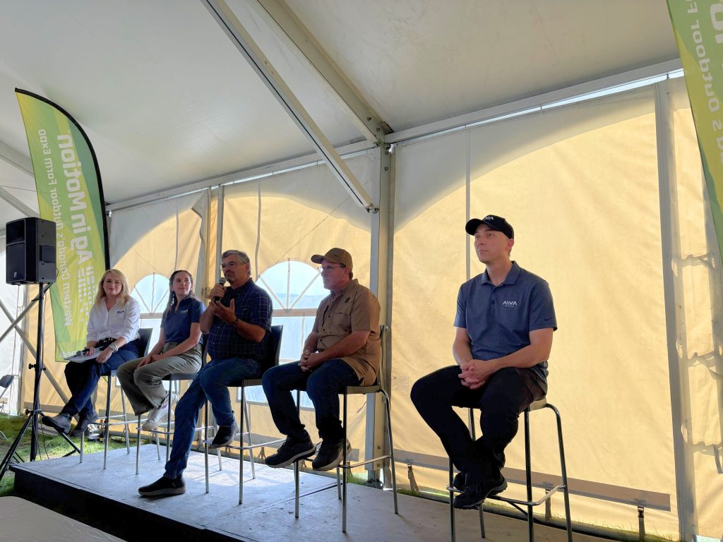Jacqueline Keena, Rebecca Franklin, Scott Day, Blair Goethals, and Carl Havixbeck on the AIVA Panel at Ag in Motion, 2026