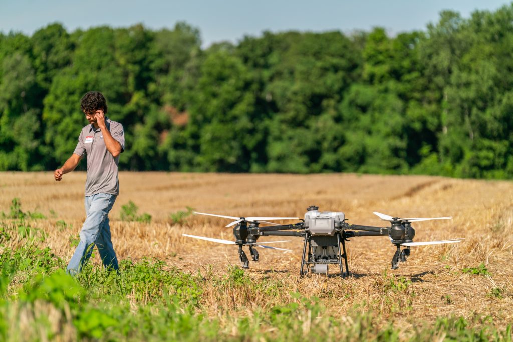 Corteva Spray drone demonstration at Innovation Farms x AIVA Network Demo Day.